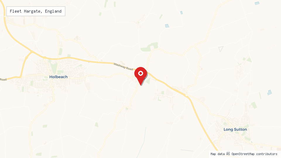 Street map of Fleet Hargate, England with location pin