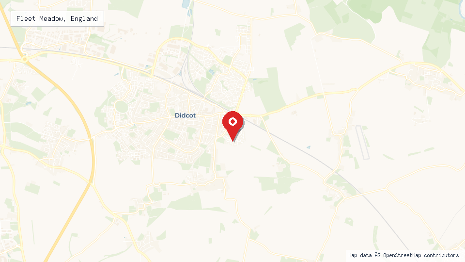 Street map of Fleet Meadow, England with location pin