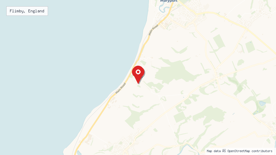 Street map of Flimby, England with location pin