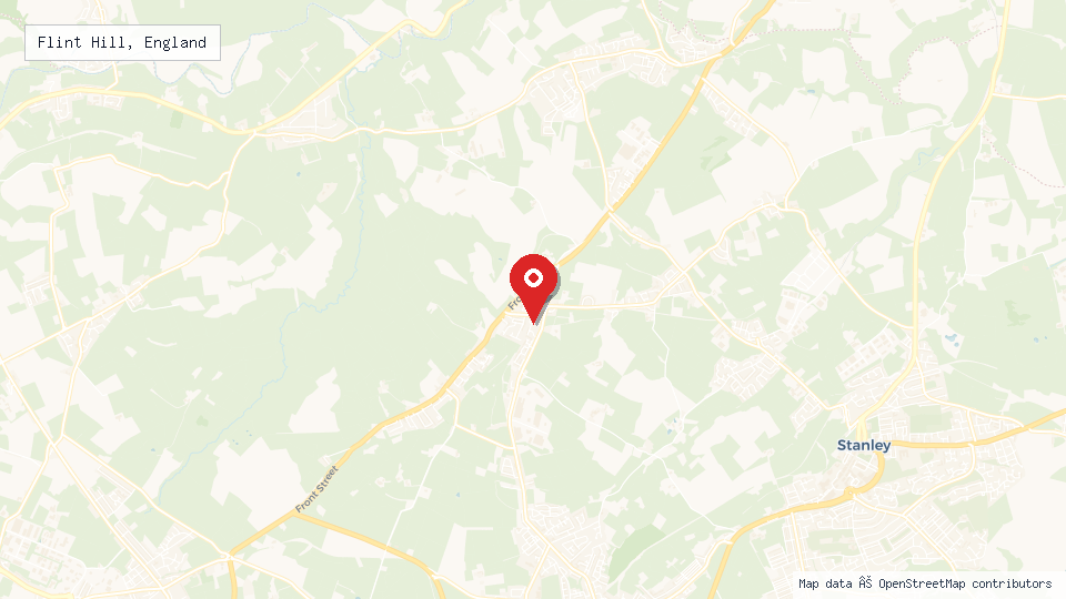 Street map of Flint Hill, England with location pin