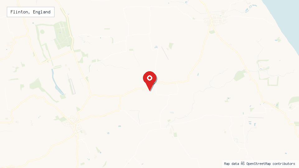 Street map of Flinton, England with location pin