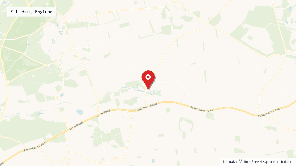 Street map of Flitcham, England with location pin
