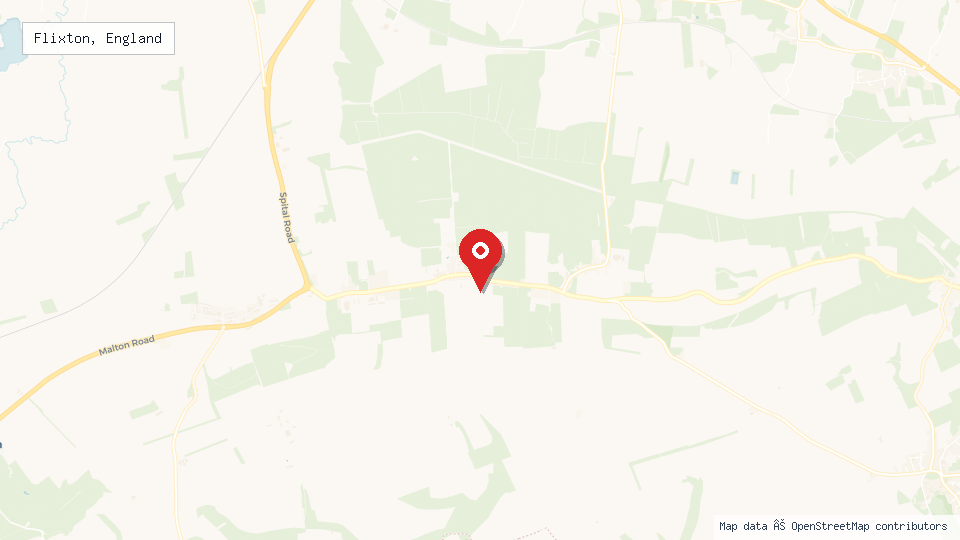 Street map of Flixton, England with location pin