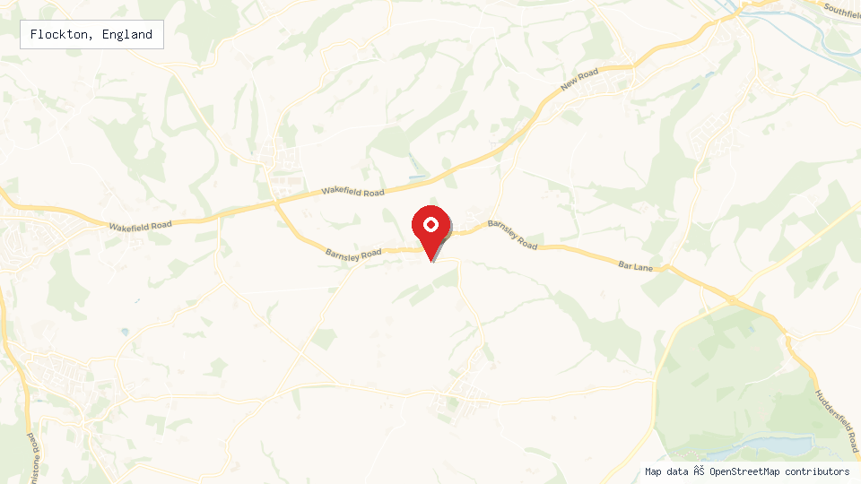 Street map of Flockton, England with location pin