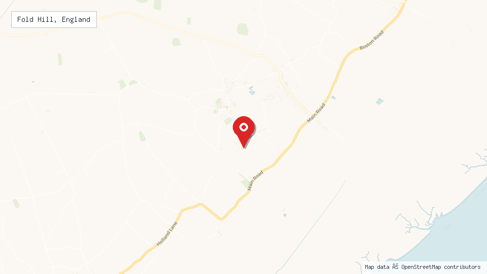Street map of Fold Hill, England with location pin