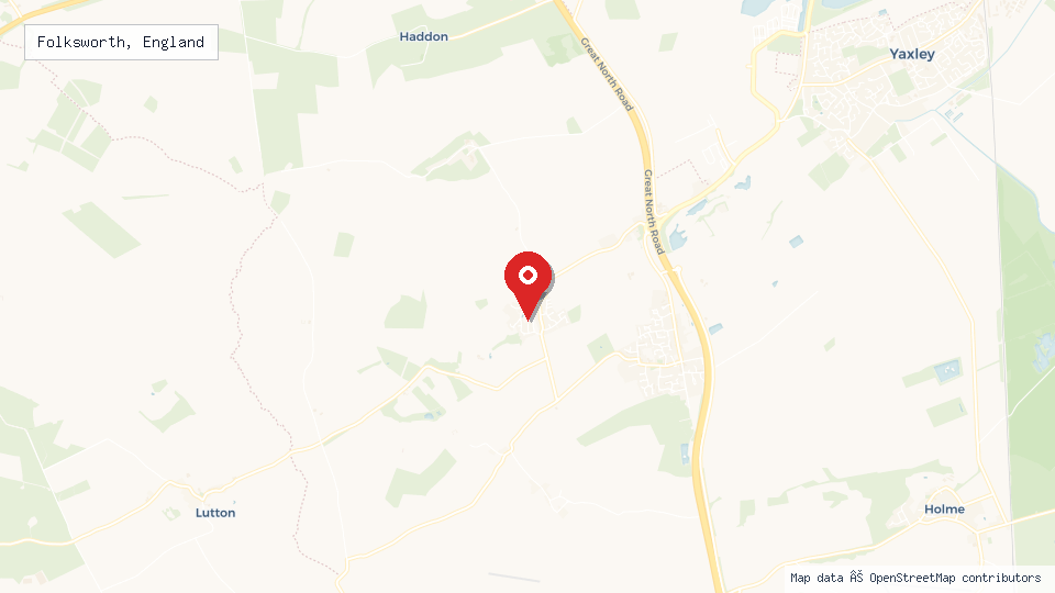 Street map of Folksworth, England with location pin
