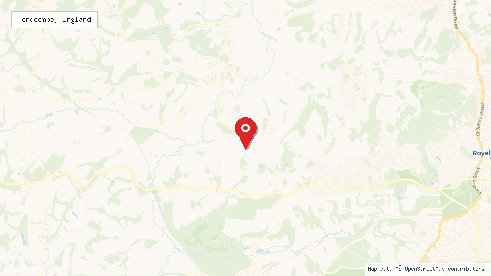 Street map of Fordcombe, England with location pin