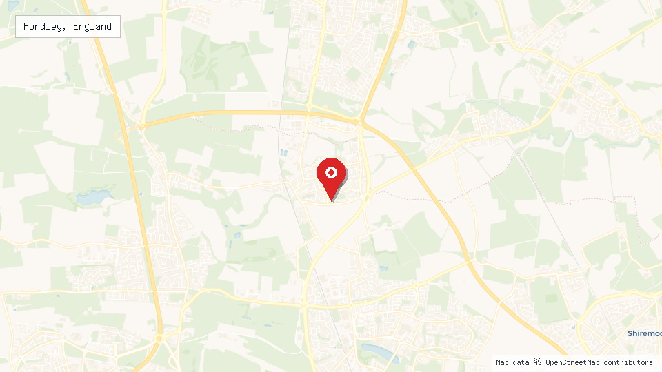 Street map of Fordley, England with location pin