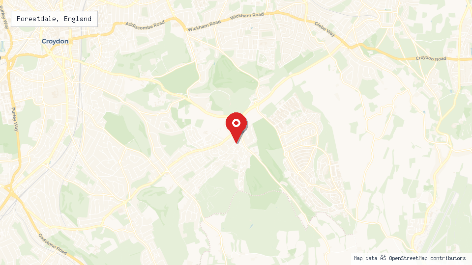 Street map of Forestdale, England with location pin