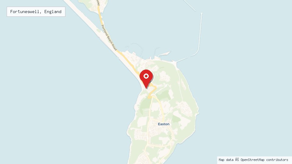 Street map of Fortuneswell, England with location pin