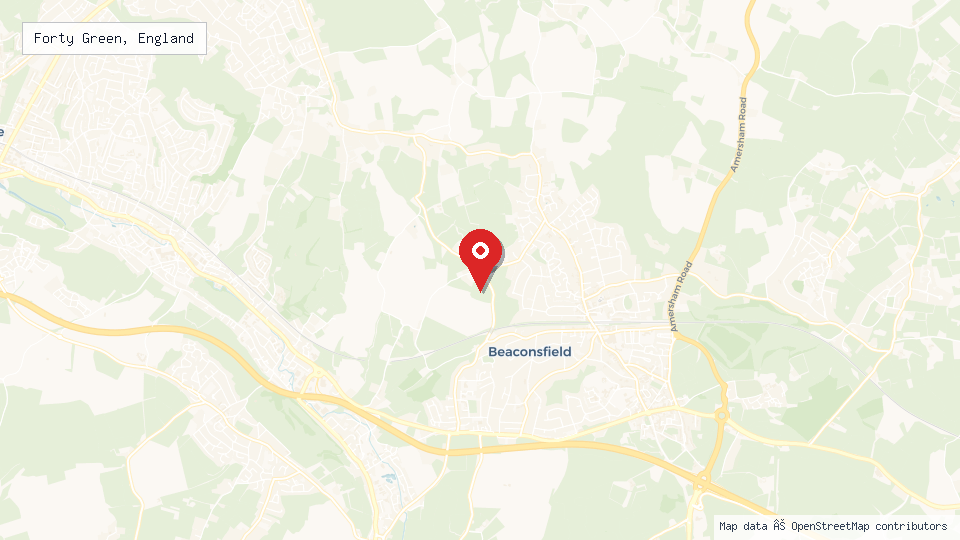 Street map of Forty Green, England with location pin