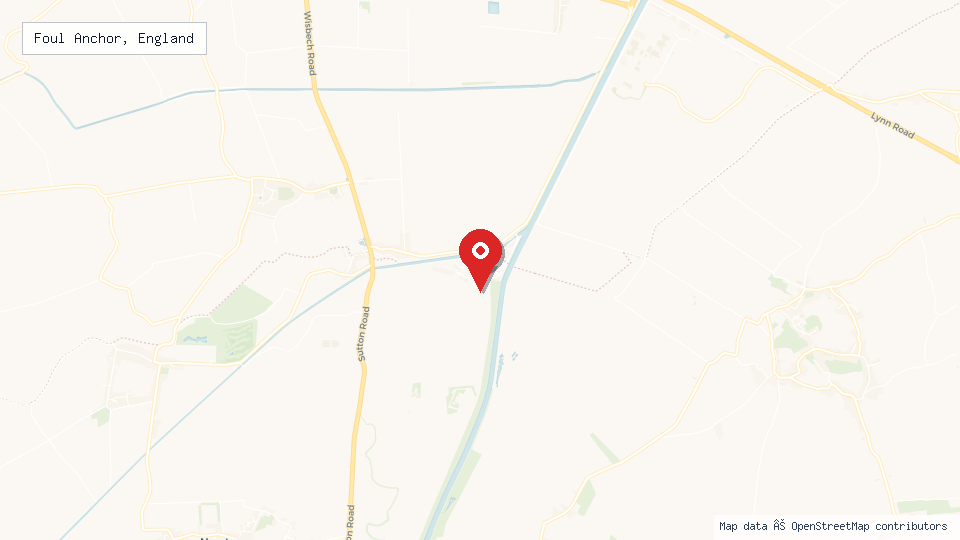 Street map of Foul Anchor, England with location pin