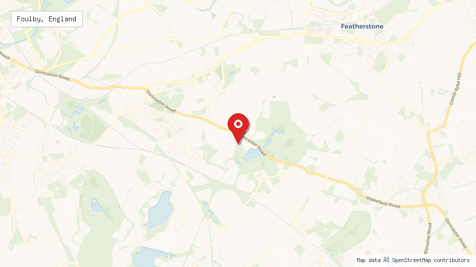 Street map of Foulby, England with location pin