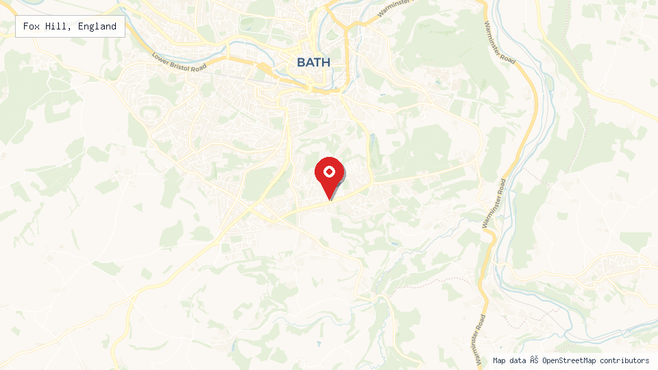 Street map of Fox Hill, England with location pin