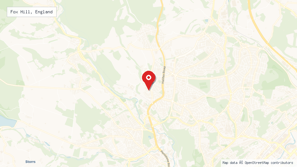 Street map of Fox Hill, England with location pin