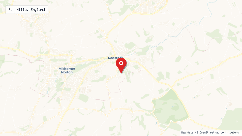 Street map of Fox Hills, England with location pin