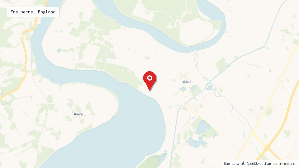 Street map of Fretherne, England with location pin