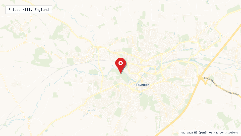 Street map of Frieze Hill, England with location pin
