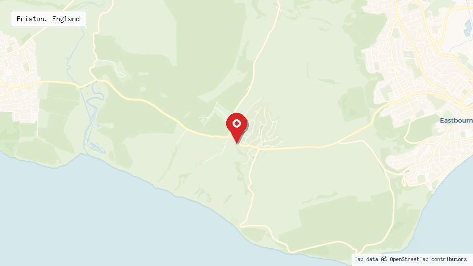 Street map of Friston, England with location pin