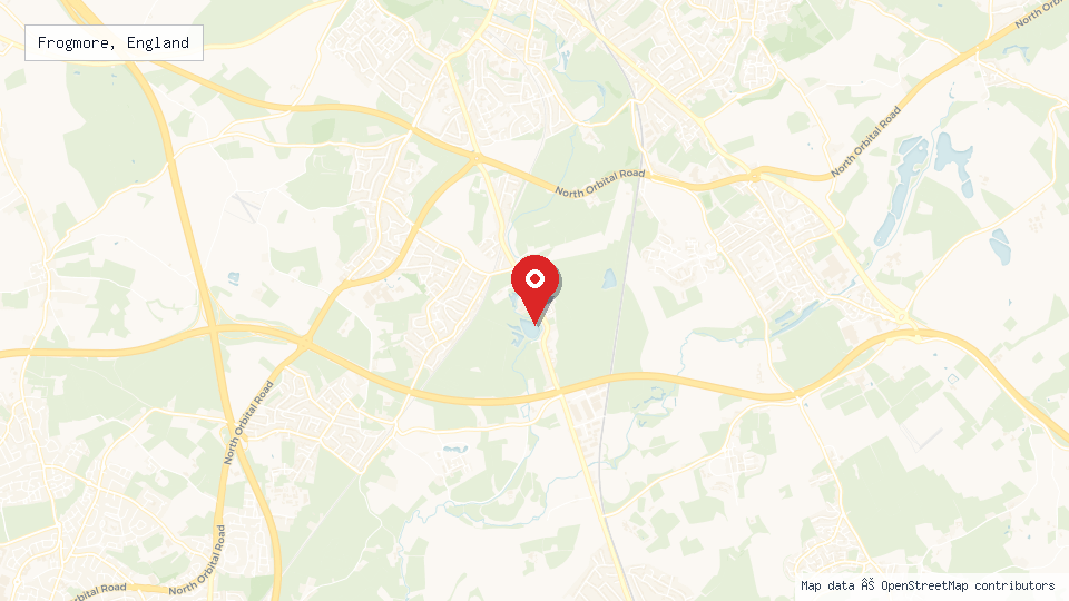 Street map of Frogmore, England with location pin