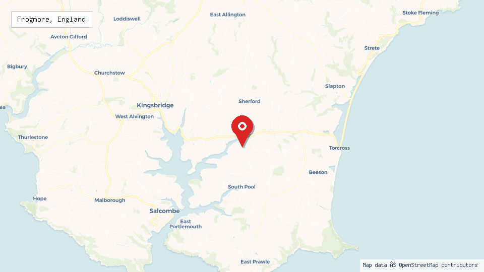 Street map of Frogmore, England with location pin