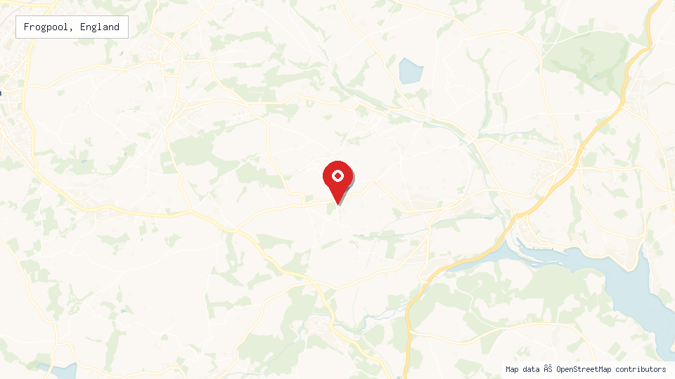 Street map of Frogpool, England with location pin