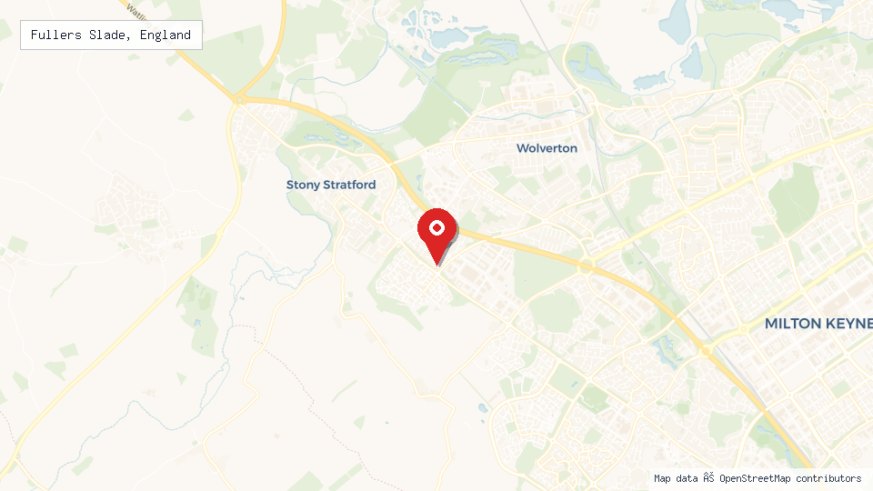 Street map of Fullers Slade, England with location pin