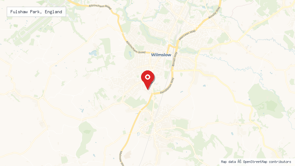 Street map of Fulshaw Park, England with location pin