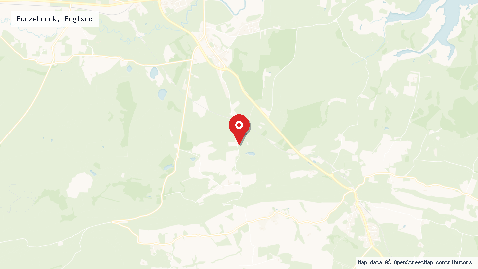 Street map of Furzebrook, England with location pin