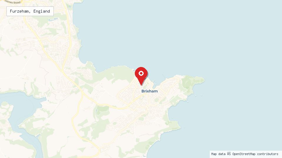 Street map of Furzeham, England with location pin