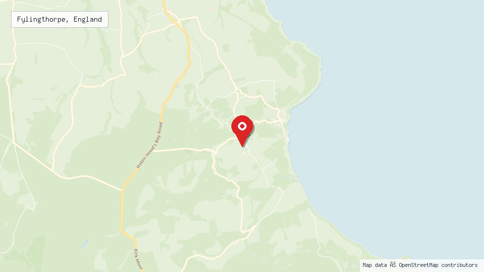 Street map of Fylingthorpe, England with location pin