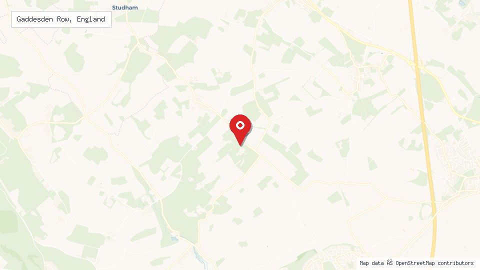 Street map of Gaddesden Row, England with location pin