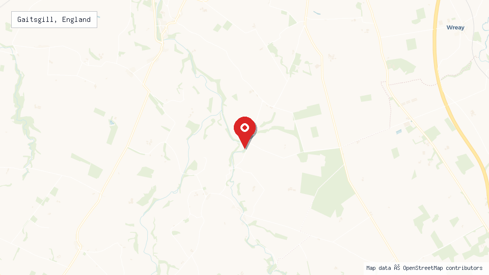 Street map of Gaitsgill, England with location pin