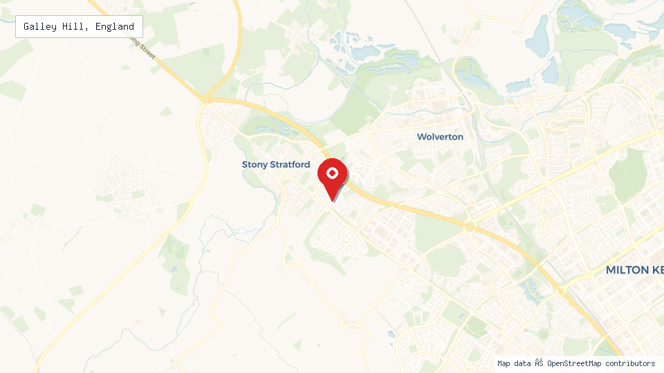 Street map of Galley Hill, England with location pin