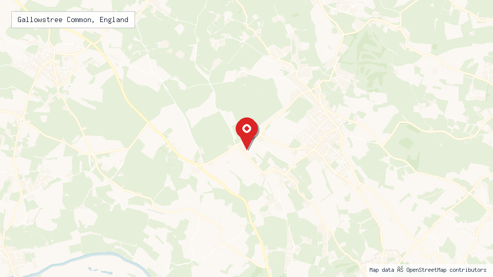 Street map of Gallowstree Common, England with location pin