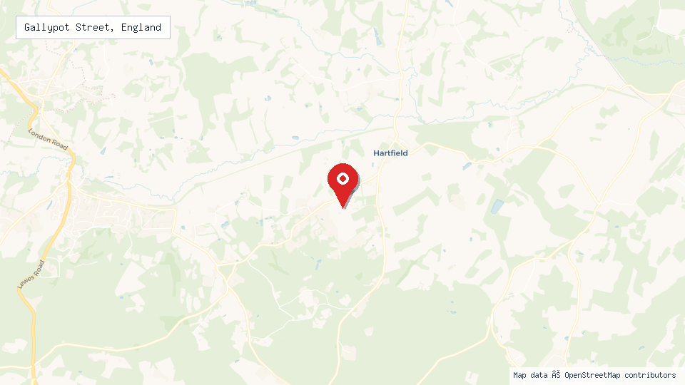 Street map of Gallypot Street, England with location pin