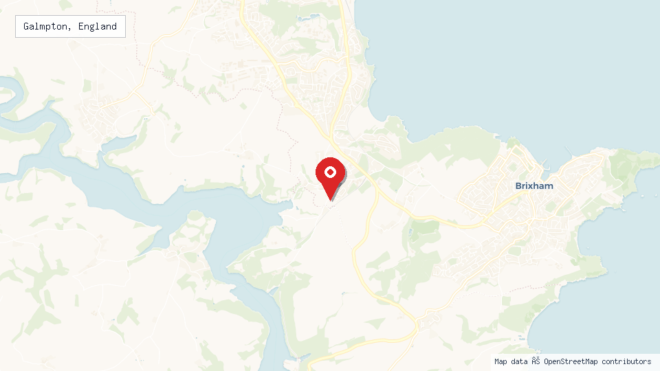 Street map of Galmpton, England with location pin