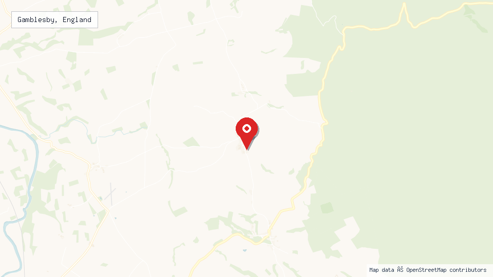 Street map of Gamblesby, England with location pin