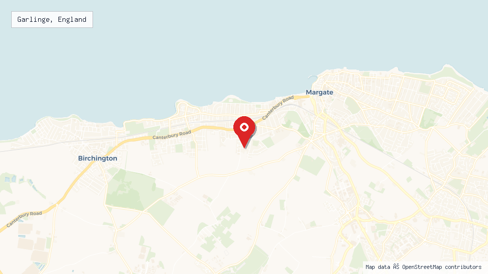 Street map of Garlinge, England with location pin