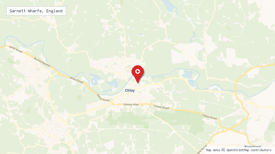Street map of Garnett Wharfe, England with location pin