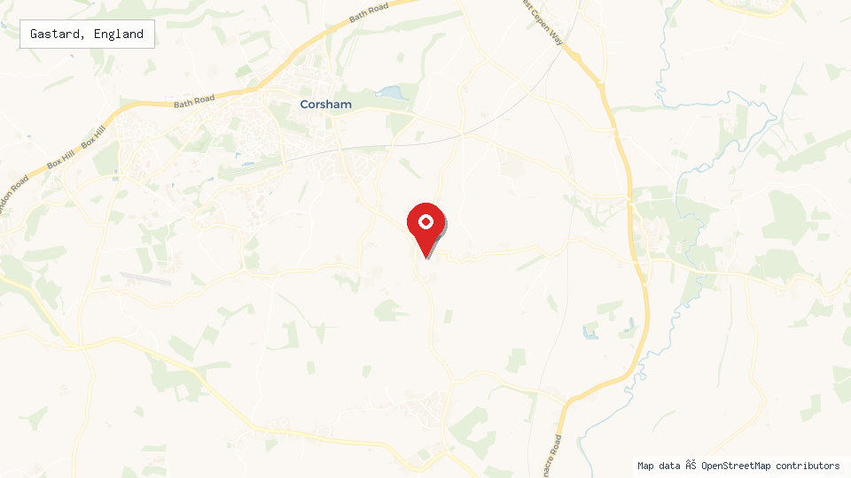 Street map of Gastard, England with location pin