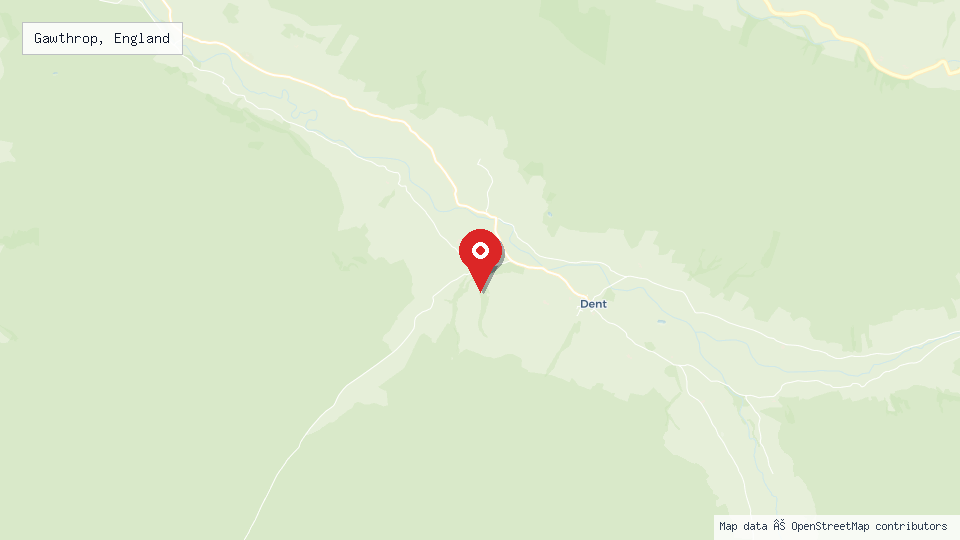 Street map of Gawthrop, England with location pin