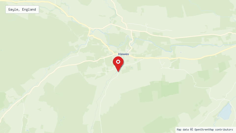 Street map of Gayle, England with location pin