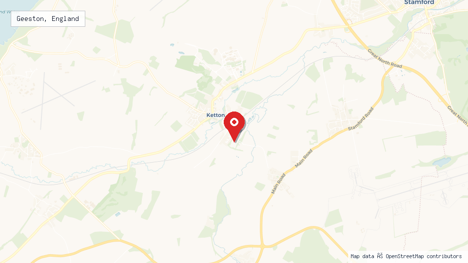 Street map of Geeston, England with location pin