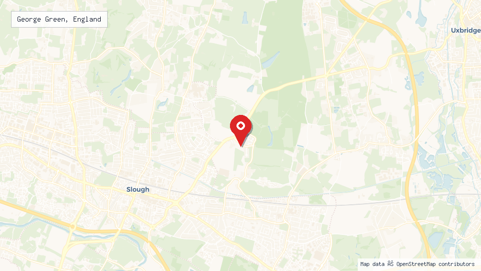 Street map of George Green, England with location pin