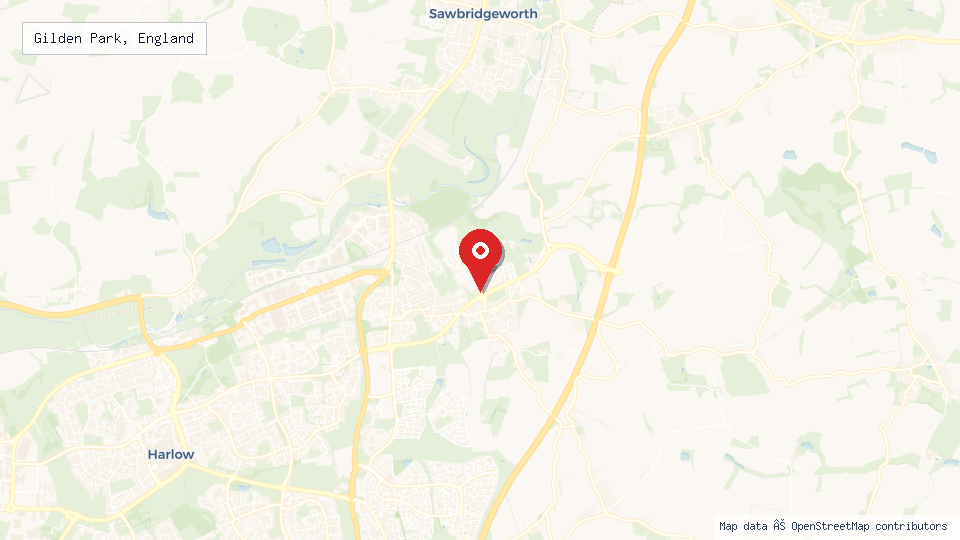 Street map of Gilden Park, England with location pin