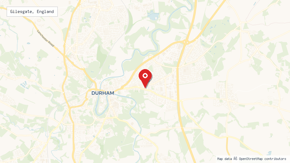 Street map of Gilesgate, England with location pin