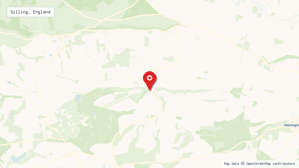 Street map of Gilling, England with location pin