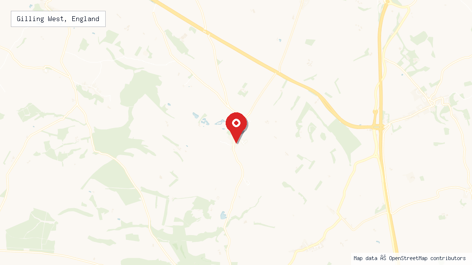 Street map of Gilling West, England with location pin