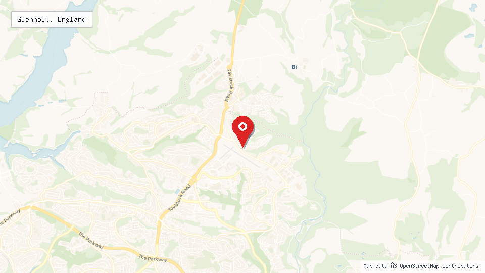 Street map of Glenholt, England with location pin